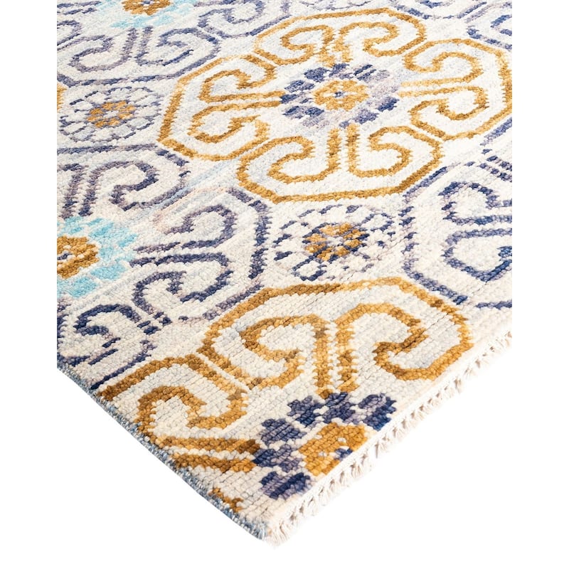 Modern One-of-a-Kind Handmade Area Rug - Beige, 8' 2" x 10' 5" - 8' 2" x 10' 5"