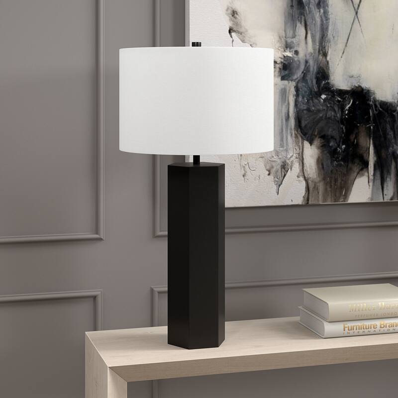 Warren 27.25" Tall Table Lamp with Fabric Shade - 27.5" Tall