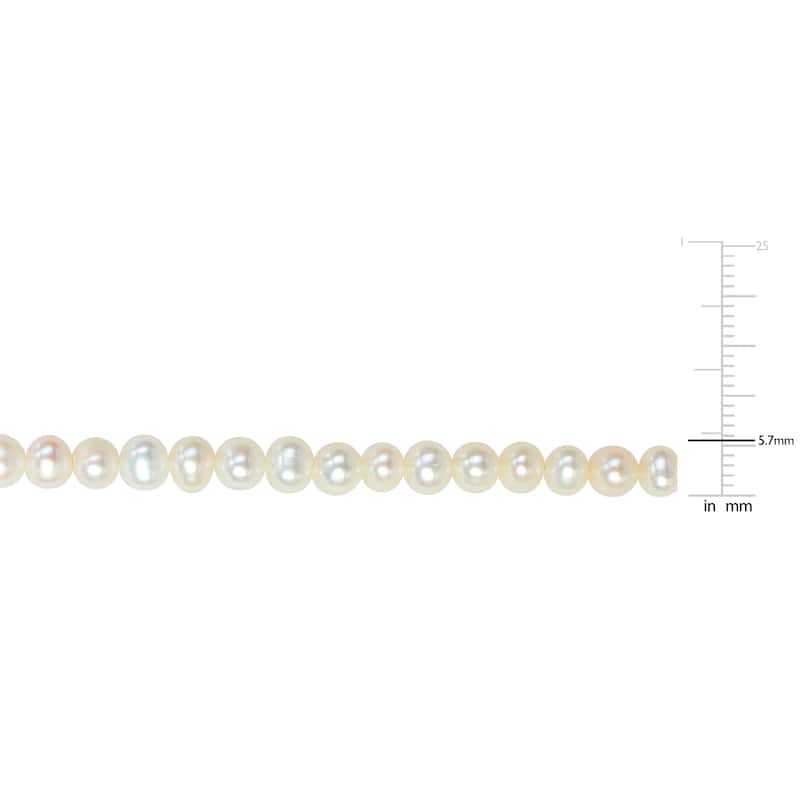 Miadora 4.5-5mm Cultured Freshwater Pearl Bracelet Sterling Silver Clasp