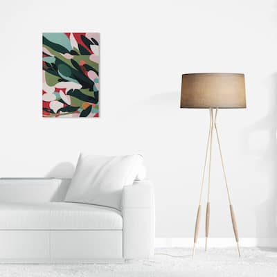 Wynwood Studio Canvas Abstract Minimalist Garden Green and Dark Orange Modern & Contemporary Wall Art Canvas Print