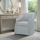 preview thumbnail 25 of 33, Martha Stewart London Upholstered Skirted Dining Arm Chair with Hidden Casters