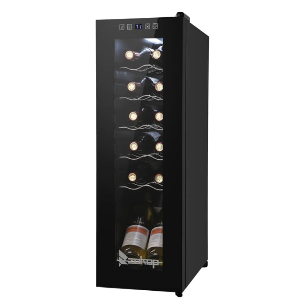 115V 85W 1.2cu.ft/34l Electronic Wine Cabinet Cold Rolled Sheet Transparent Glass Door / 12Bottle with Display Black