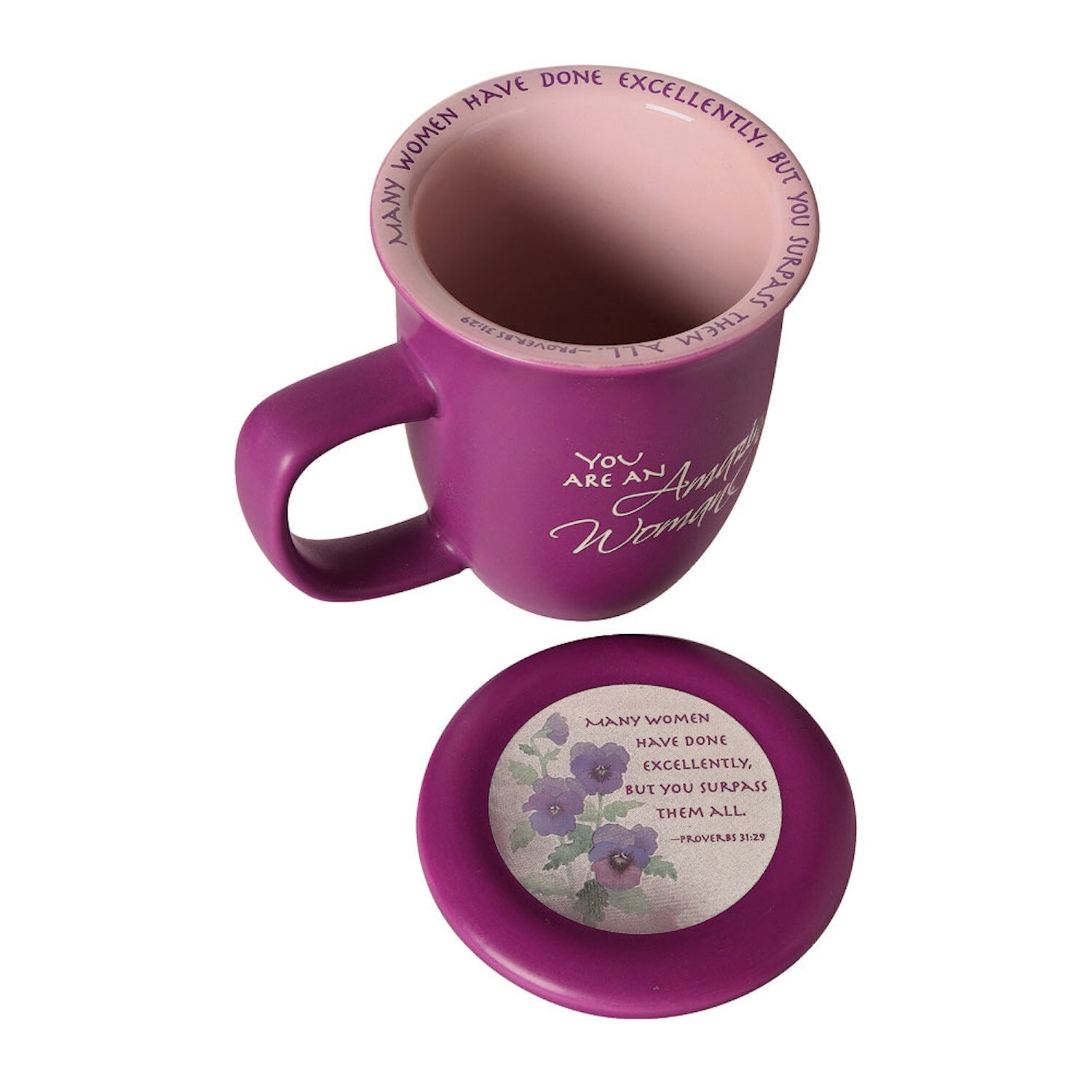 Shop Amazing Woman Ceramic Mug Coaster Lid 14 Ounce Coffee Tea