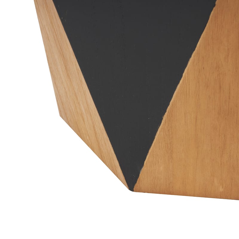 Brown Wood Diamond Accent Table with Black Accents