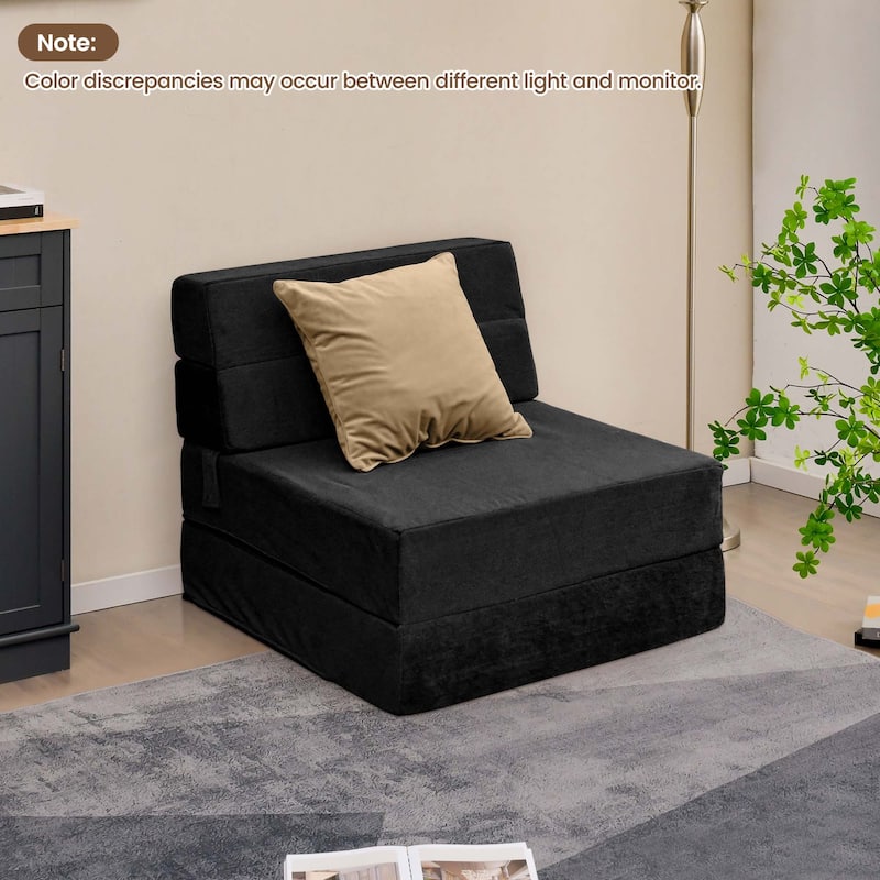 Costway Tri-Fold Fold Down Chair Flip Out Lounger Convertible Sleeper