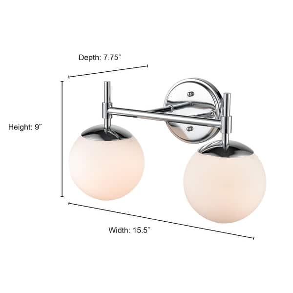 929 Lighting 2 Light Bathroom Vanity Fixture with Opal Glass Shades