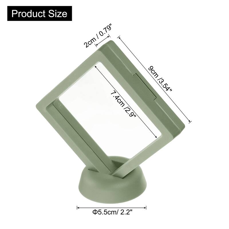 12 Pcs 3D Floating Display Case, Display Holder PE Jewelry Storage Box - Light Green - 3.54 x 3.54 Inch
