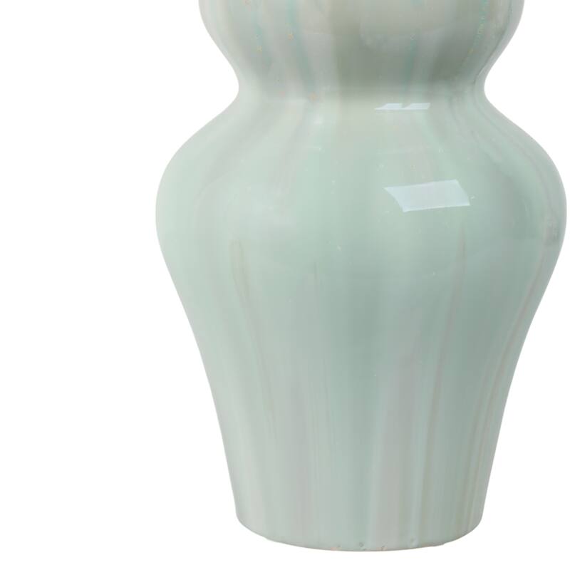 Stoneware Ceramic Vase Tall Sculptural Silhouette Glazed Finish Modern