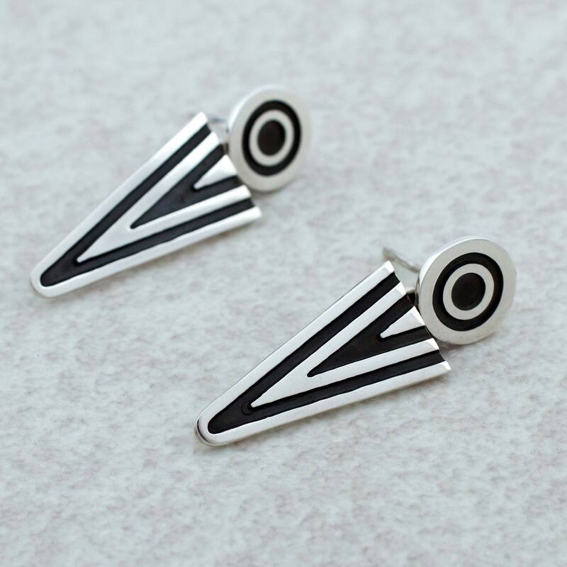 Novica Handmade Arrowheads Sterling Silver Drop Earrings