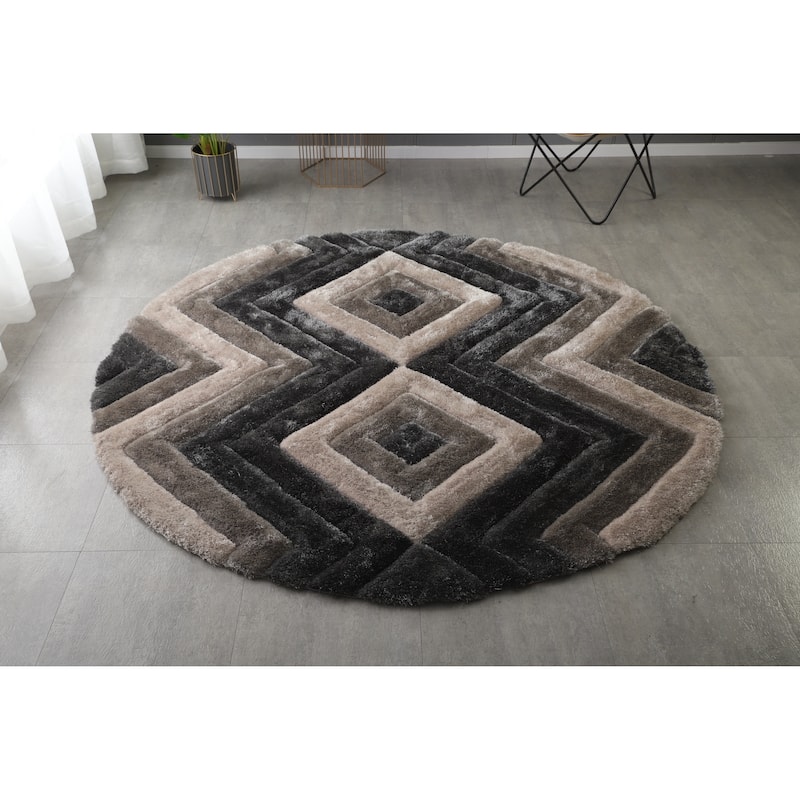 Mateos Shag Collection Geometric Area Rug