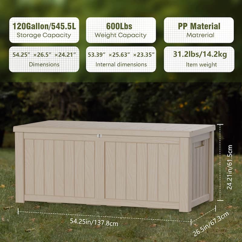 Outdoor Resin Deck Box Storage Shed for Garden,Patios,Backyards,Tools