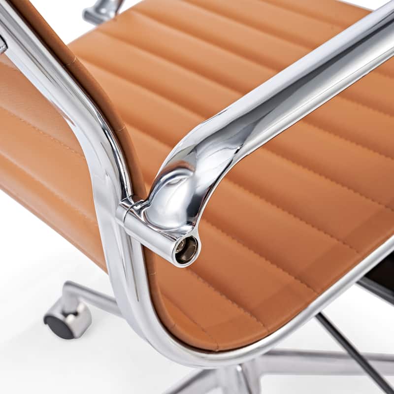 CAROCC Ribbed Computer Desk Office PU Chair Height Adjustable - N/A