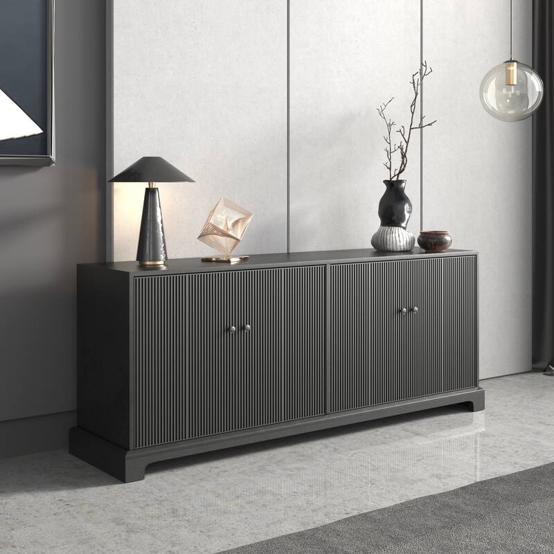 Modern 66" Entertainment Center with Storage Cabinets, TV stand for TV up to 40"-60", Media Console Table