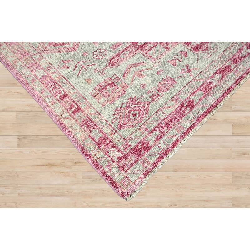 Hand Knotted Turkish Oushak Gray Arts & Crafts Wool Oriental Area Rug