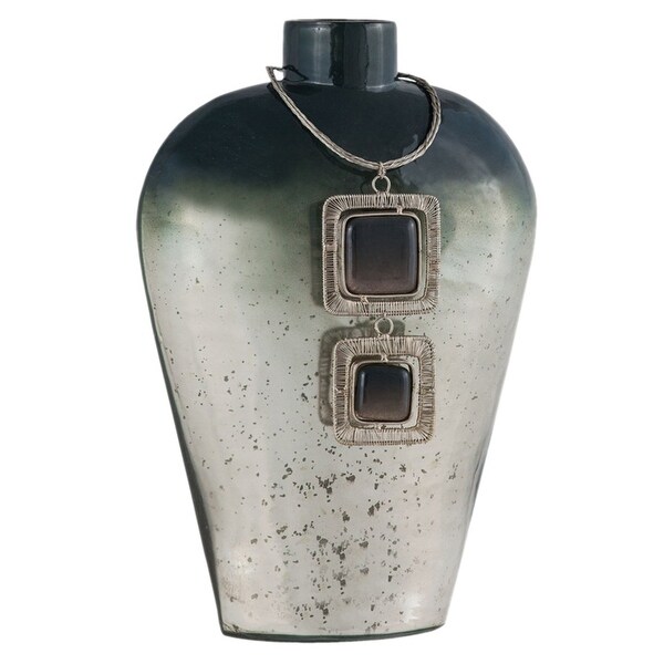 Sterling Vase Kairos 11" Glass Vase In Slate