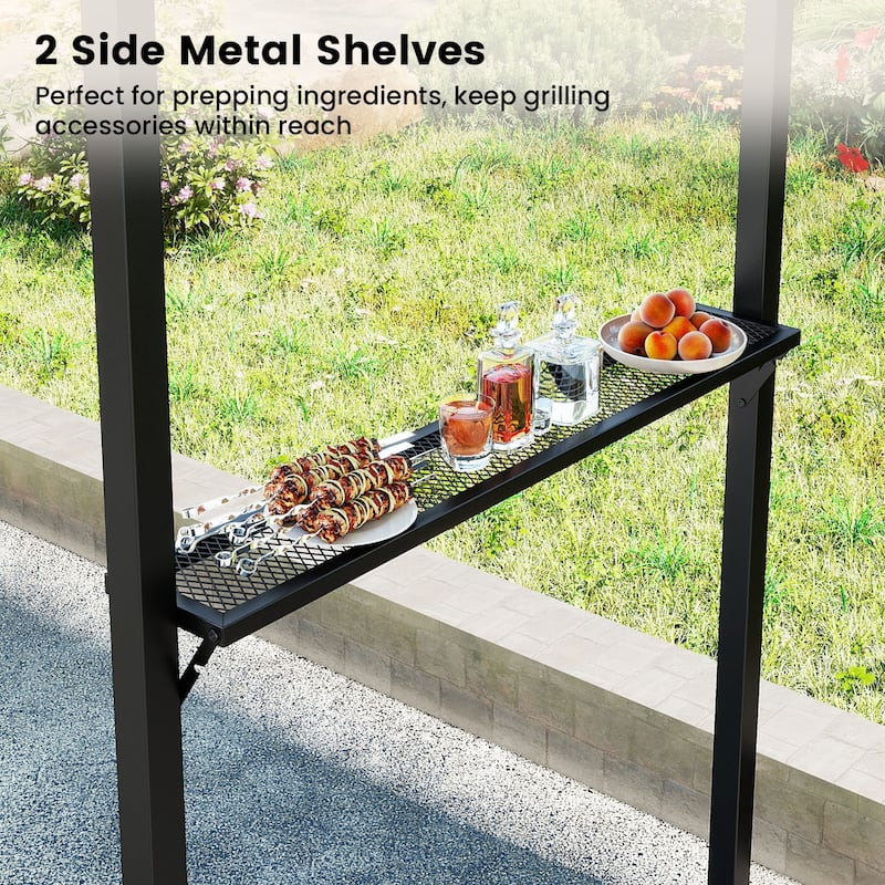 Costway 7'x4.5' Grill Gazebo Outdoor Patio Garden BBQ Canopy Shelter
