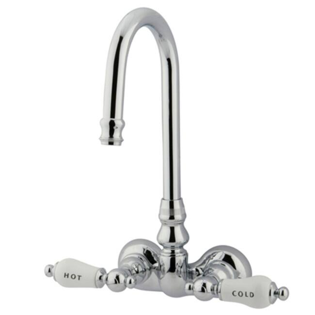 Elements Of Design Double Handle Wall Mounted Clawfoot Tub Filler with - Chrome - Chrome