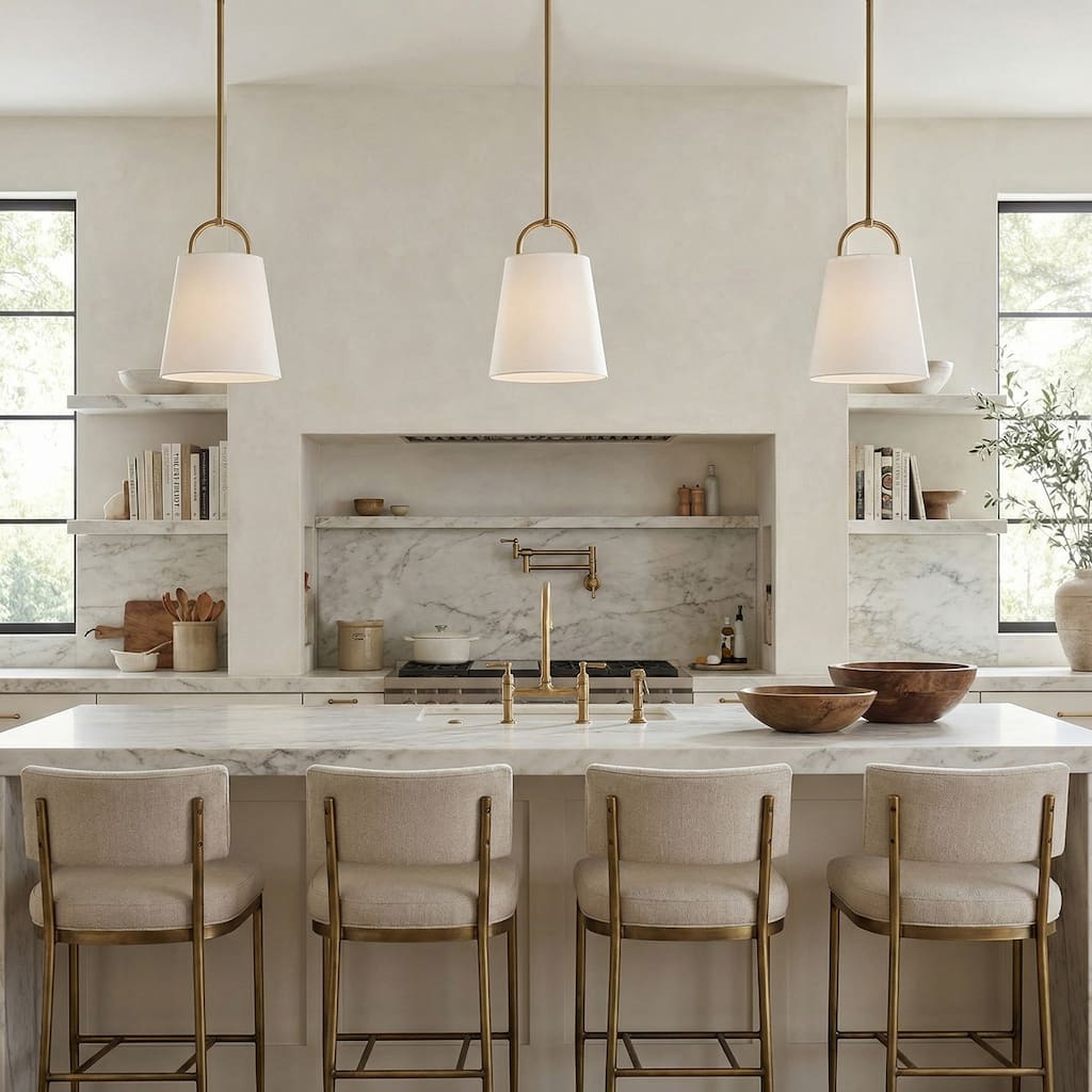 Brody 1-light Pendant w/ White Fabric Shade