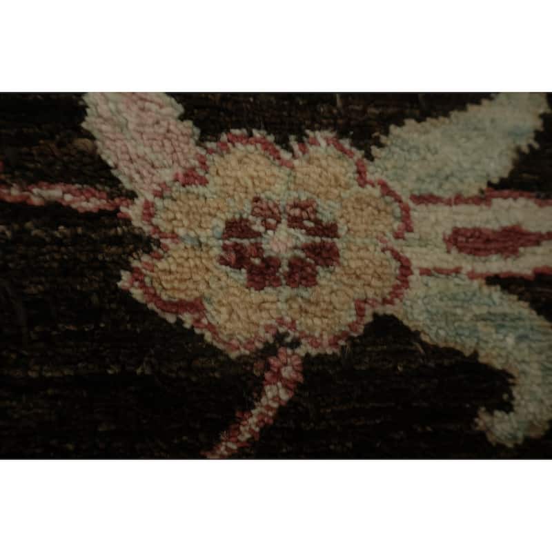 Hand Knotted Oriental 100% Wool Carpet Traditional All-Over Brown Peshawar Area Rug - 8' 7'' X 7' 0''