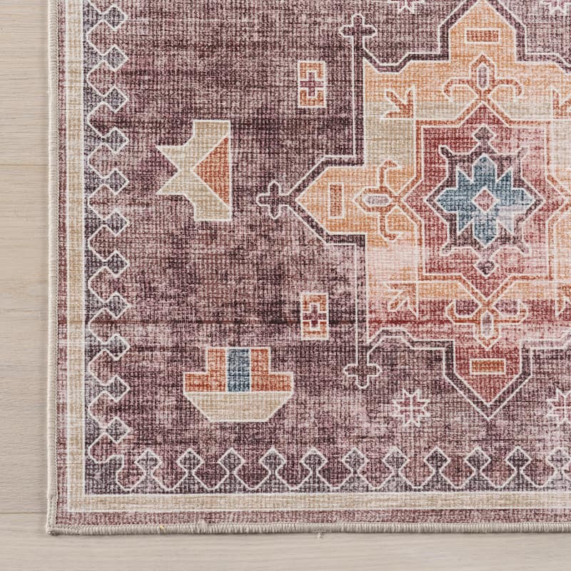 Nuloom Philomena Medallion SplashGuard Machine Washable Area Rug
