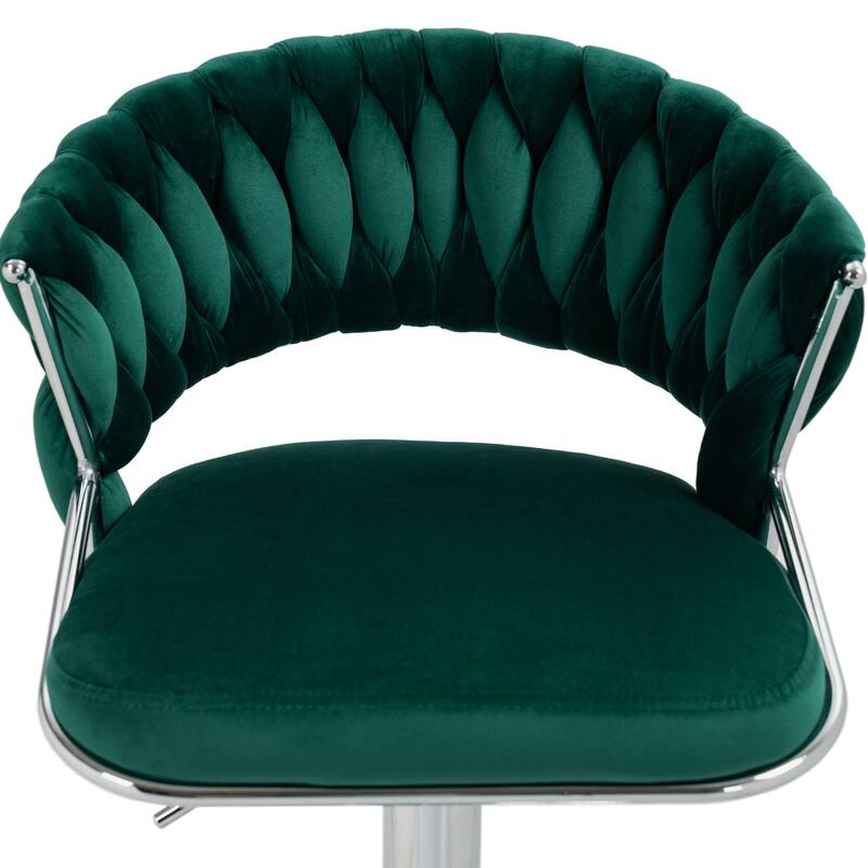 Set of 4 Bar Stool Adjustable Height with Swivel Seat
