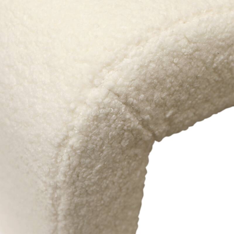 Kilburn Faux Sheepskin Bench, Cream