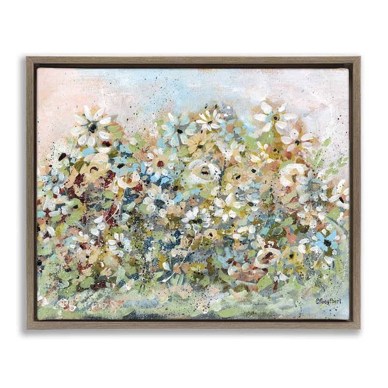 Stupell Bold Garden Blooms Framed Floater Canvas Wall Art Design By Roy Ebert - 31 x 25 - Brown