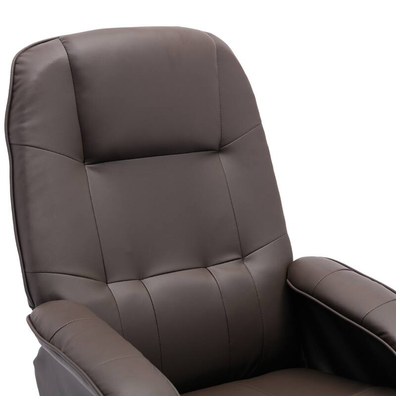 Brown Swivel Recliner Chair with Ottoman