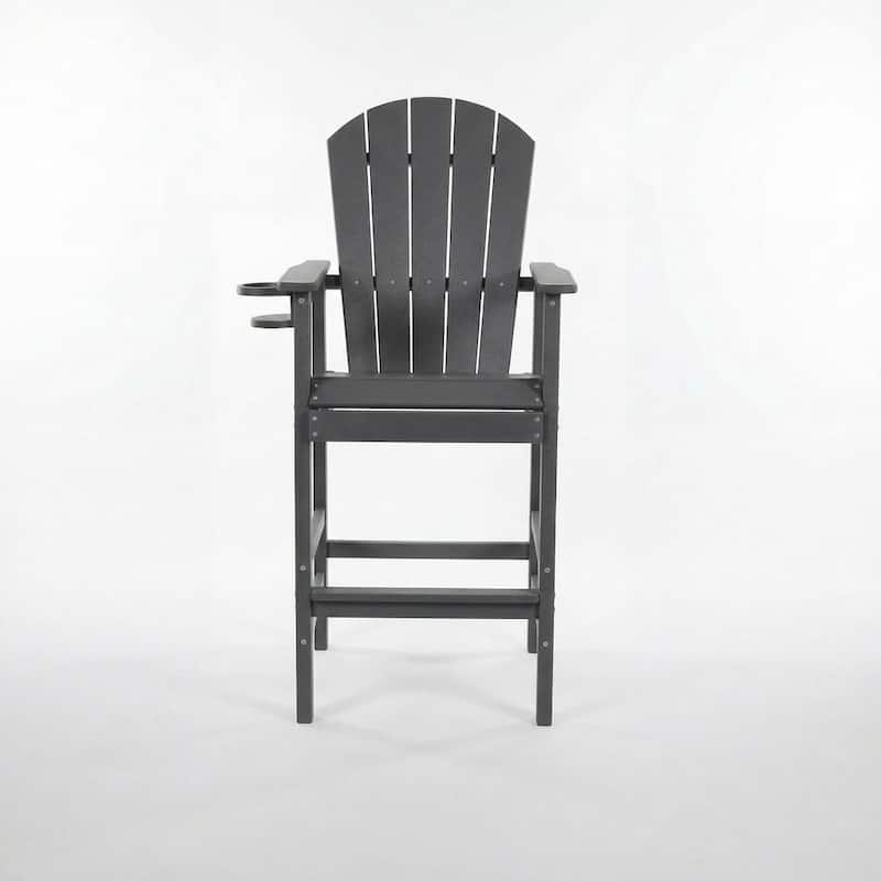 3-Piece HDPE Bar-Height Patio Bistro Set, 42.1" Square High Top Pub Table + 2 Bar Chairs, All-Weather Outdoor Dining Set