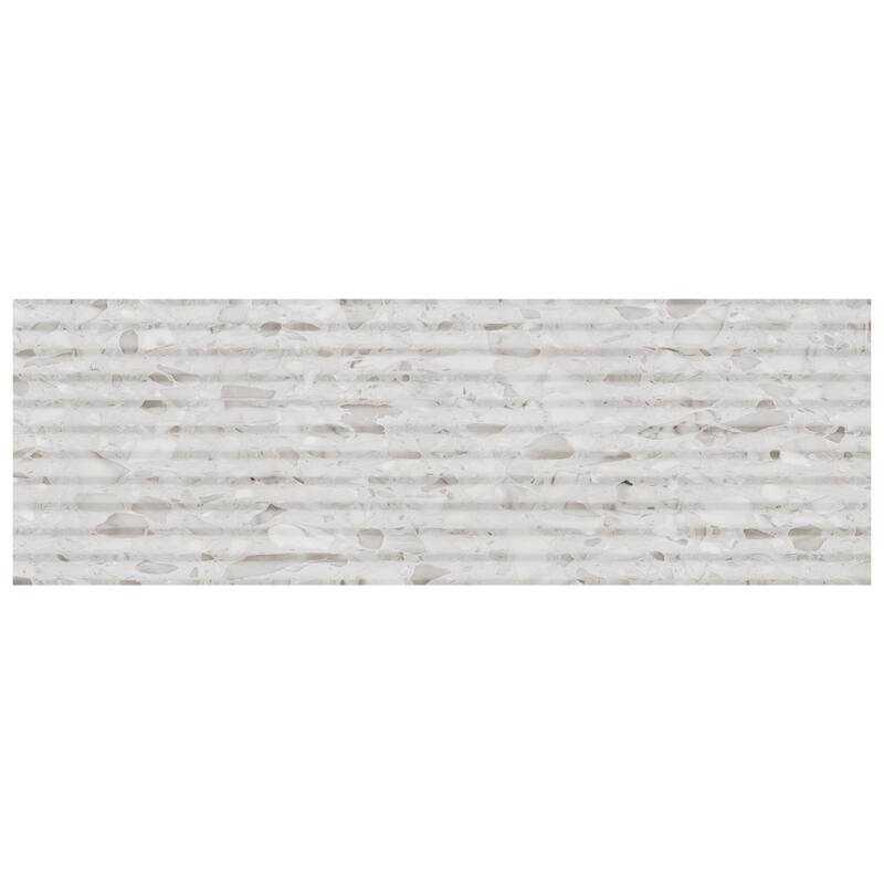 Merola Tile Marbilia Fluted Terrazo White 15-3/4" x 47-1/4" Porcelain Wall Tile
