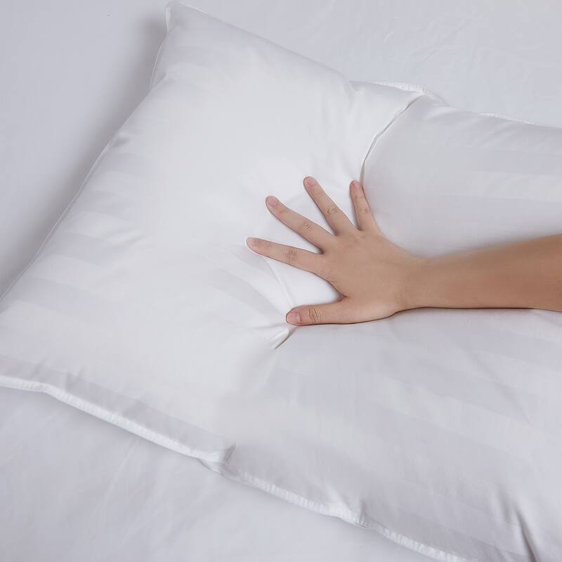 Extra-soft Damask Cotton/White Down Stomach Sleepers Only Pillow -Ultra Thin