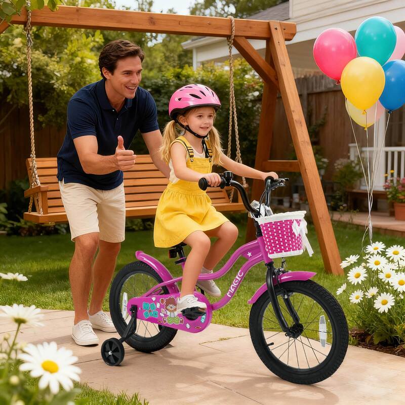 Costway 12”/14”/16”/18” Kids Bike with Training Wheels, Basket, Hand & - See Details