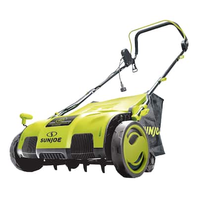 Sun Joe AJ805E-RM Electric Lawn Dethatcher w/ Collection Bag | 15 inch | 13 Amp | Scarifier (Certified Refurbished) - s