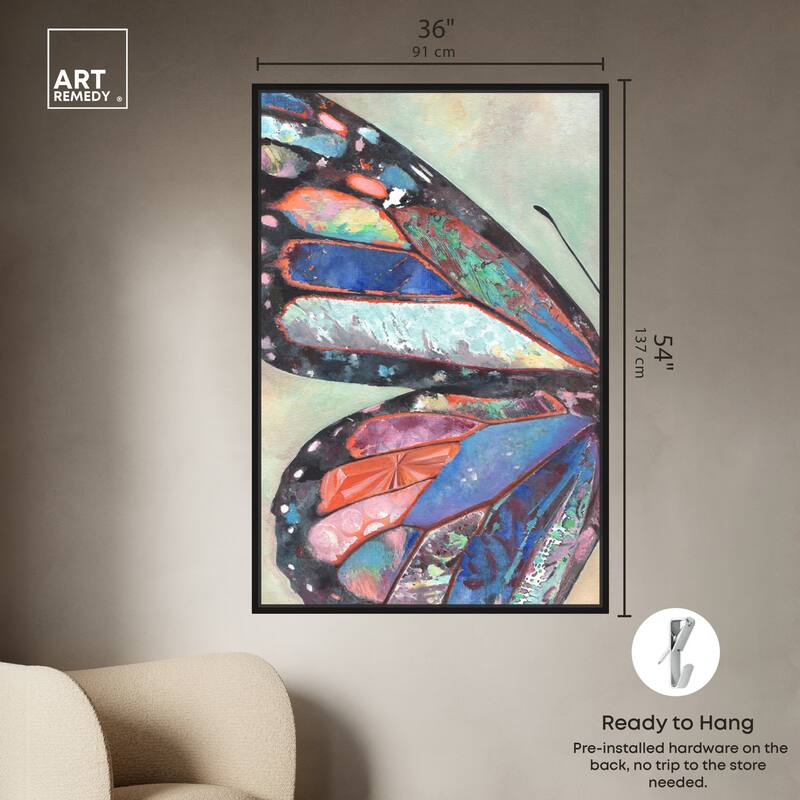 Art Remedy Butterfly Part I Framed Butterfly 1 Piece Canvas Wall Art