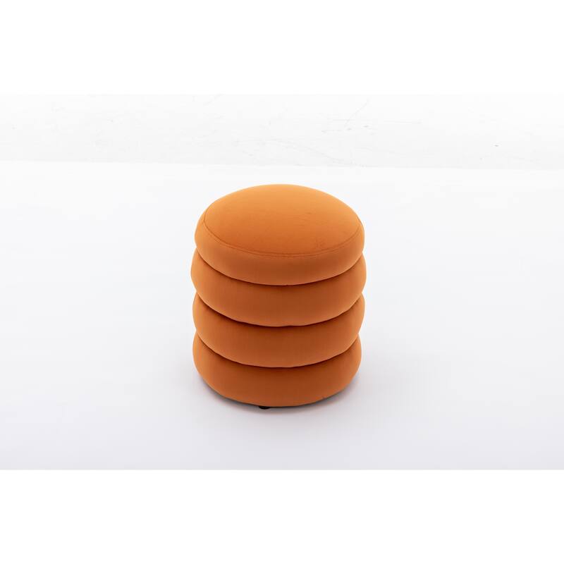 Velvet Round Footrest Ottoman