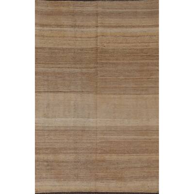 Earth Tone Kilim Modern Area Rug - 4'1''x 6'2''