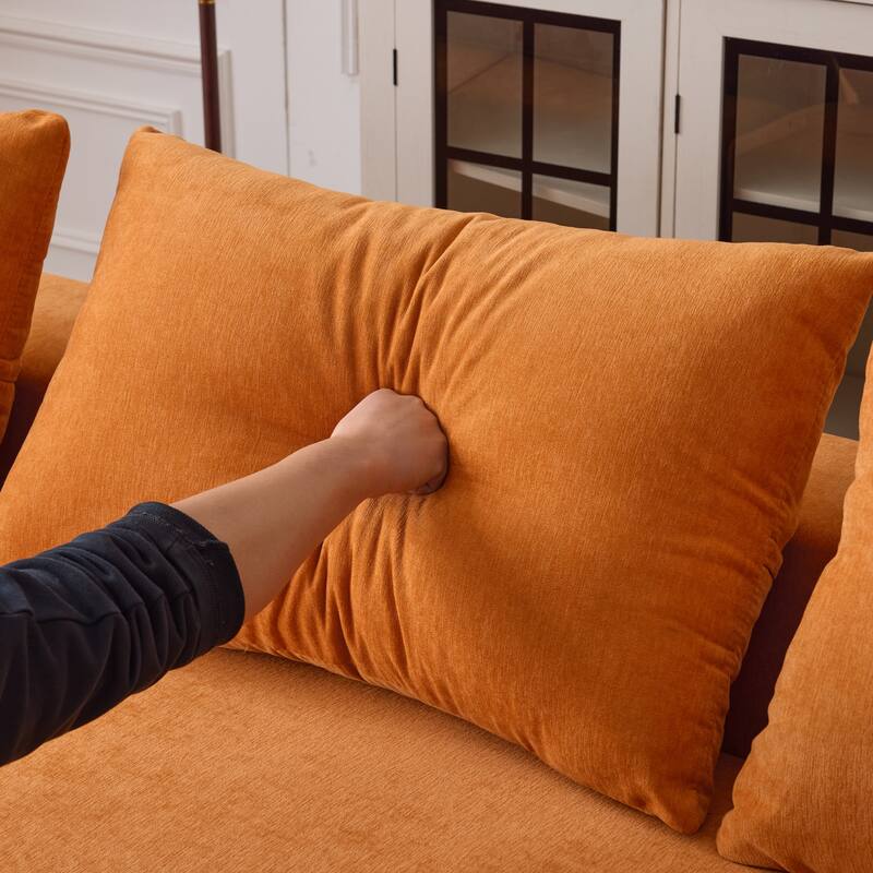 107.88" Chenille Extra-Deep Modular Cloud Sofa with 30D High-Density Foam & Spring Support