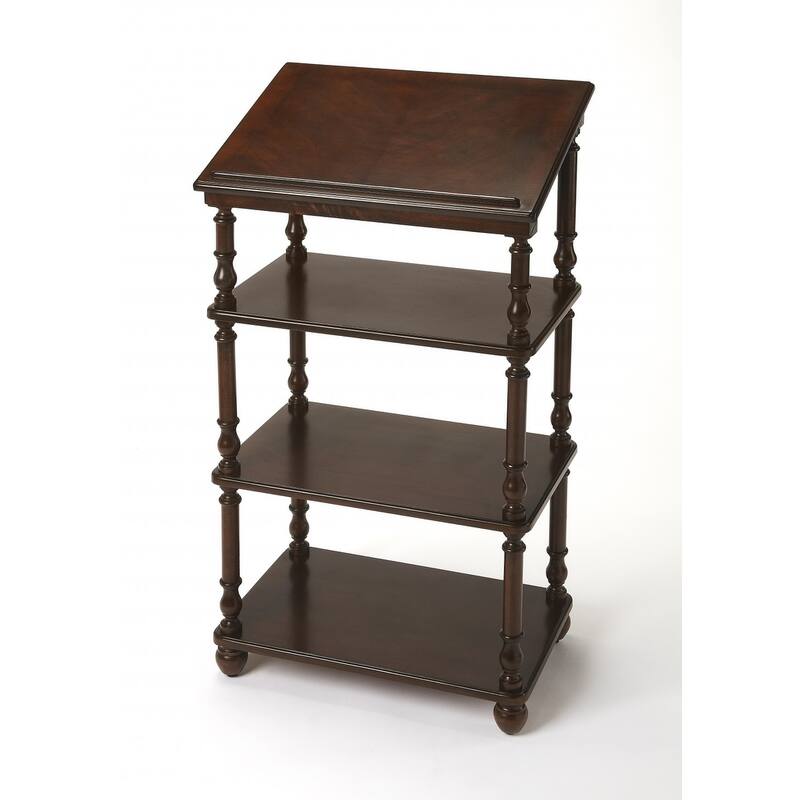 24" Dark Brown Poplar Solid Manufactured Wood Secretary Desk