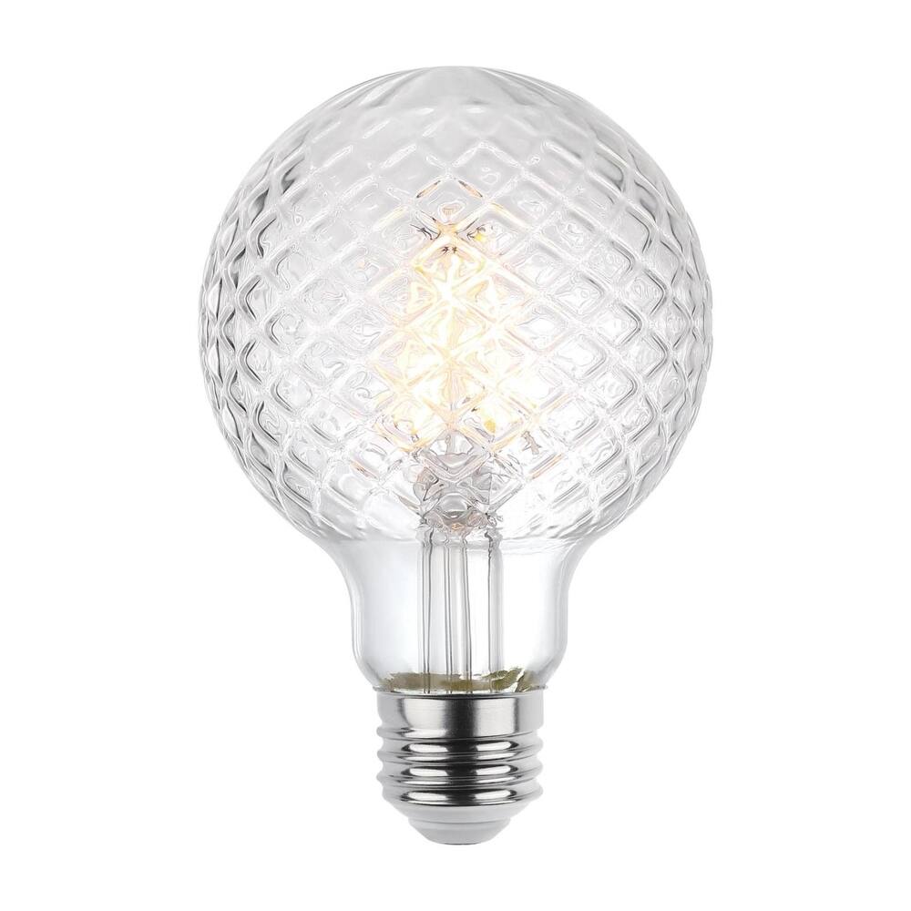 Westinghouse Lighting 5.5-Watt (40-Watt Equivalent) Clear Cut Glass G25 Dimmable Filament LED Light Bulb, Medium Base