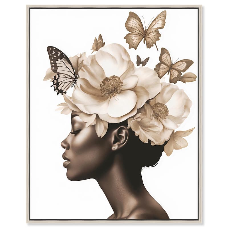 In Her Thoughts I Canvas by Art Remedy - 30" x 36" - Silver