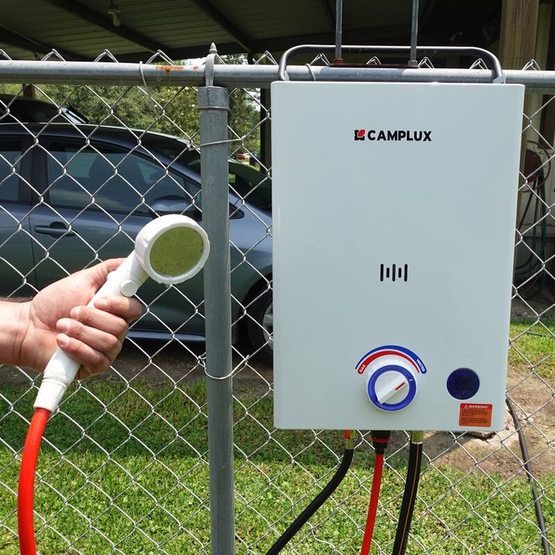 CAMPLUX First Series 2.64GPM 68,000 BTU Portable Outdoor Propane Tankless Water Heater with 3.3 GPM Water Pump Kits