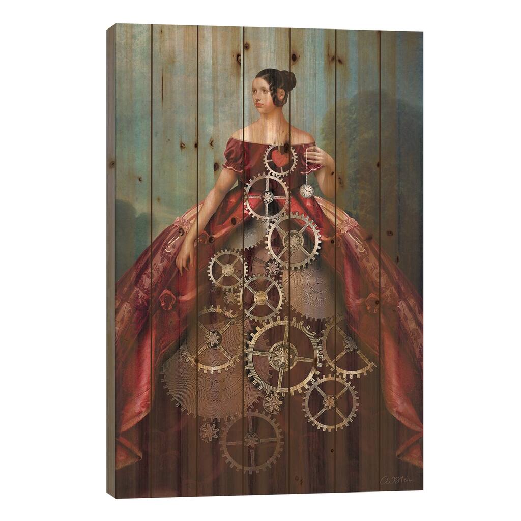 Wheel Of Fortune Print On Wood by Catrin Welz-Stein - Multi-Color