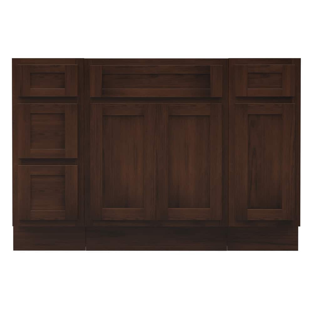 Vanity Art 48" Oak Freestanding Bathroom Vanity Cabinet without Top