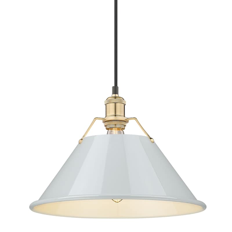 Orwell 14" Wide Large Pendant in Brushed Champagne Bronze with Dusky Blue - Gold