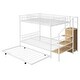 preview thumbnail 4 of 26, Twin over Full Metal Bunk Bed with Trundle and Storage Ladder