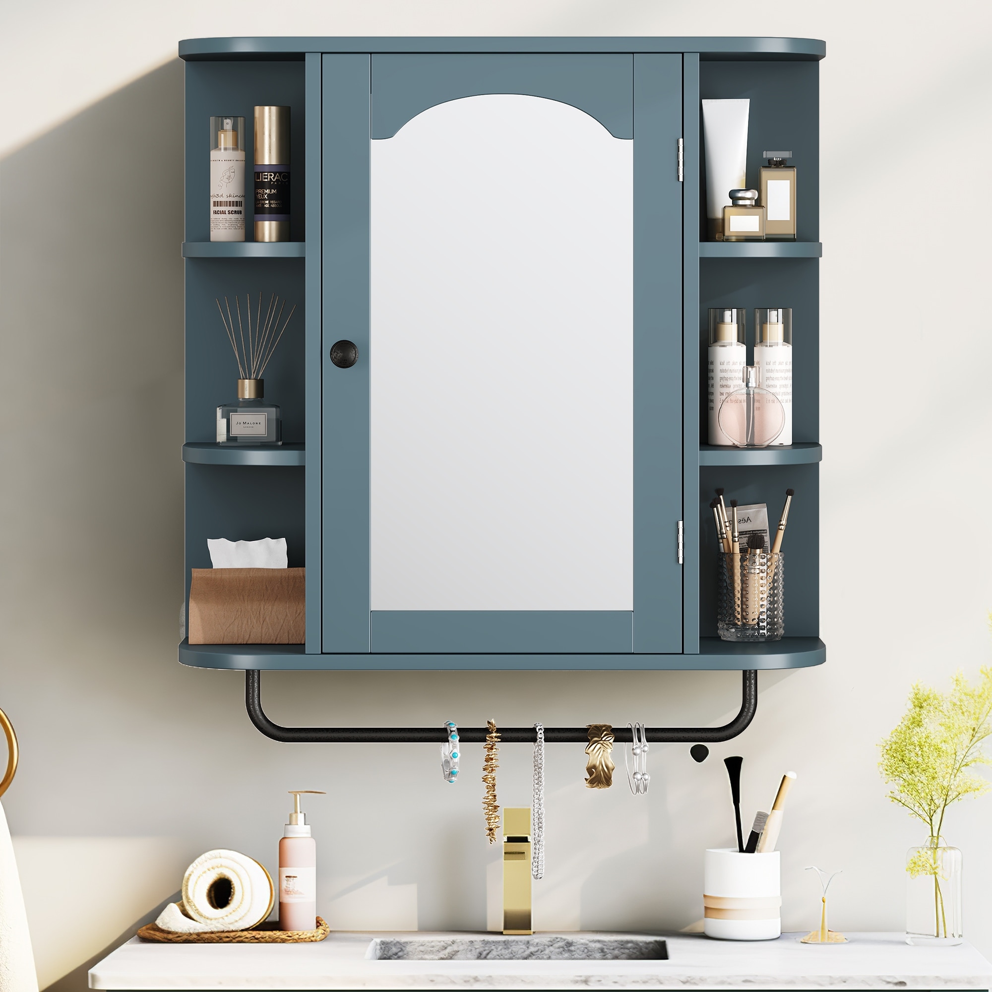 Modern Wall Bathroom Storage Medicine Cabinet with Adjustable Shelves and Towel Rack Bed Bath Beyond 37914398