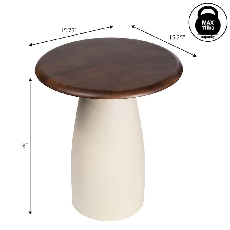 Skye 18" Square Wood/Metal Accent Table - 15.75L x 15.75W x 18H