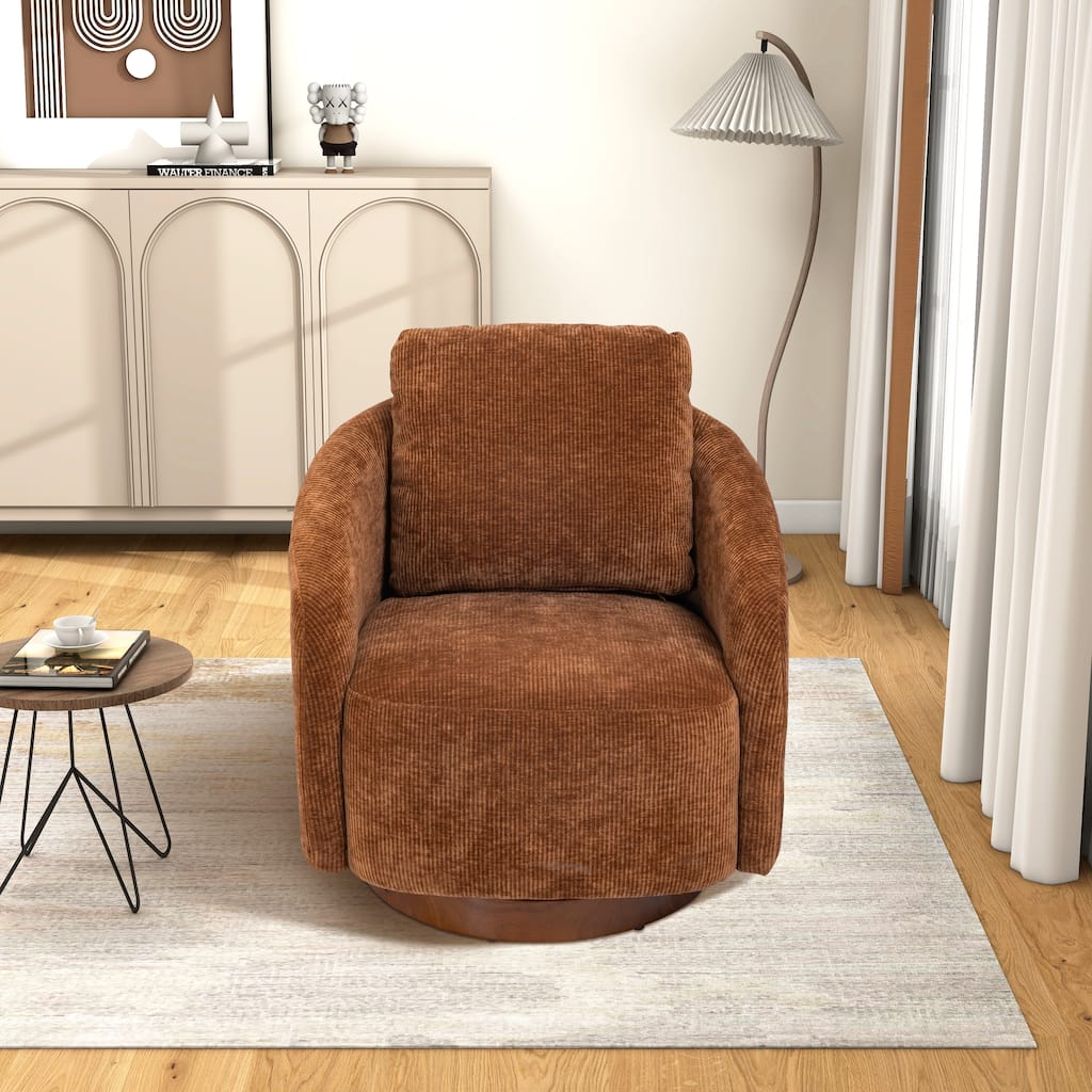Swivel Accent Barrel Chair and Comfy Round Accent Single Sofa Chair, 360 Degree Club Chair, Lounge Armchair for Living Room