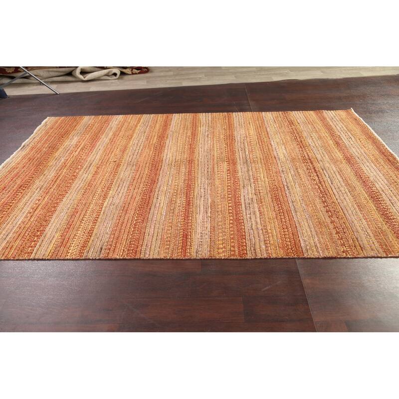 Striped Gabbeh Kashkoli Oriental Wool Area Rug Handmade Bedroom Carpet - 6'0" x 8'10"