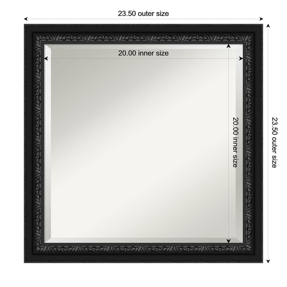 Downton Black Beveled Wood Framed Bathroom Vanity Wall Mirror - Downton Black